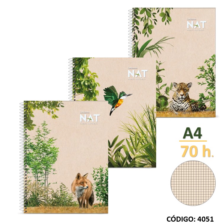 CUADERNO A4 LEDESMA NAT CUADRICULADO X70hjs. (L4051)