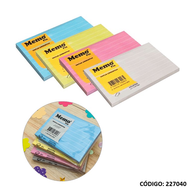 NOTA-AD MEMO FIX 100X75mm. RAYADA X100hjs. (L227040)