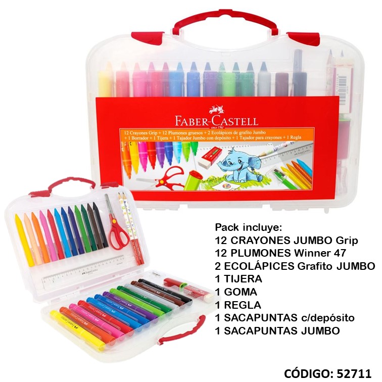 SET MALETIN FABER CASTELL ESCOLAR x31 PIEZAS (L52711)