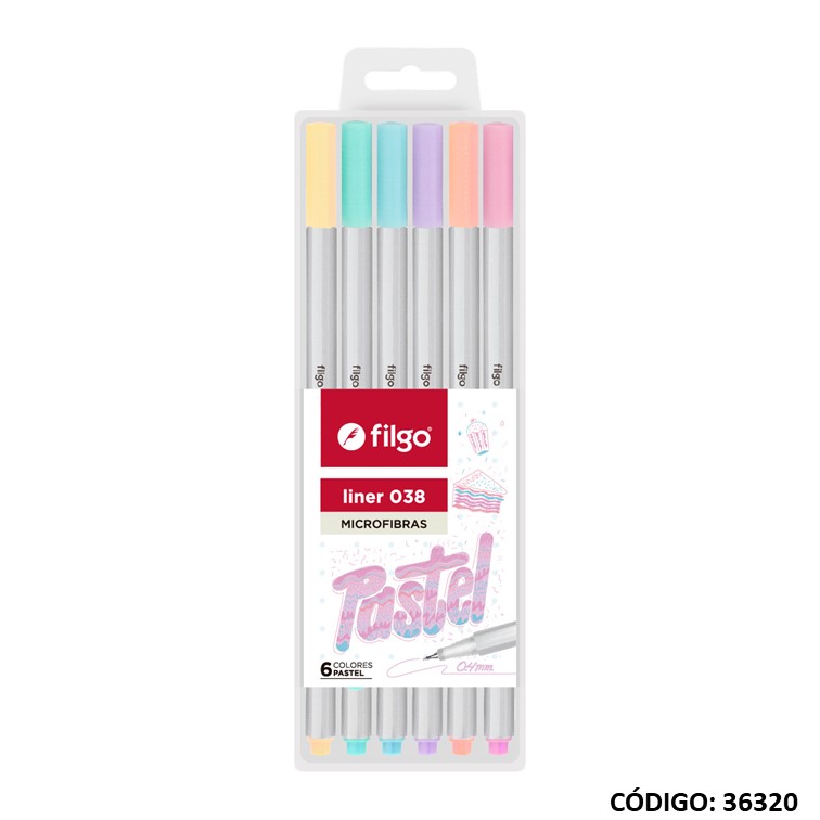 MICROFIBRA FILGO 038 PASTEL X6 COLORES (L36320)