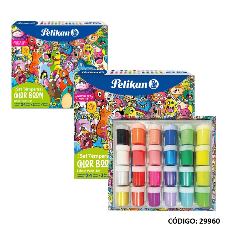 SET TEMPERA PELIKAN COLOR BOOM X24 COLORES (L29960)