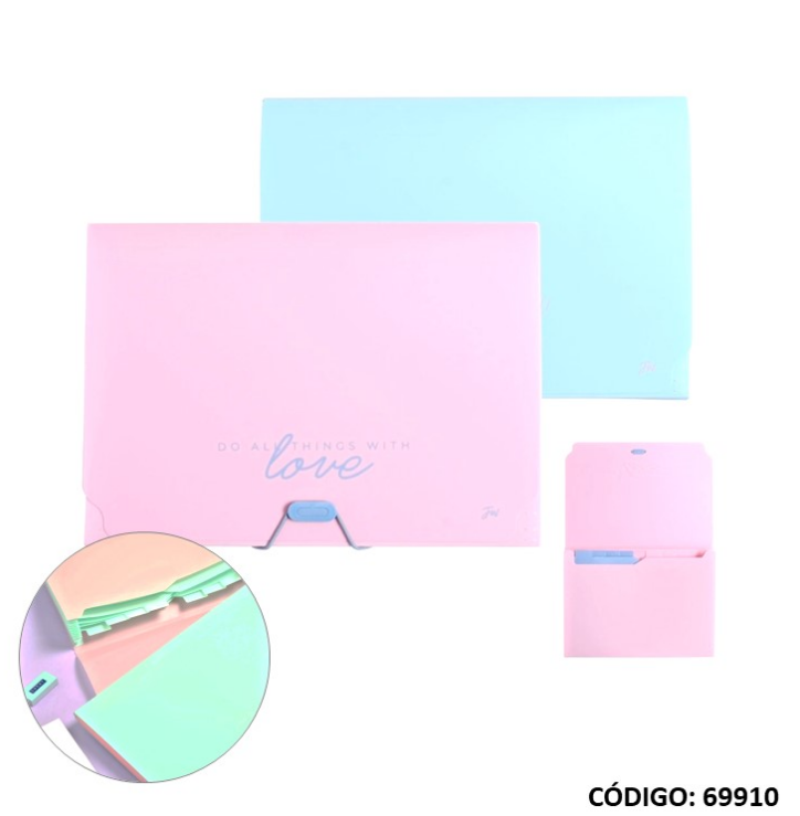 CLASIFICADOR FW A4 PASTEL 9 DIVISIONES (L69910)