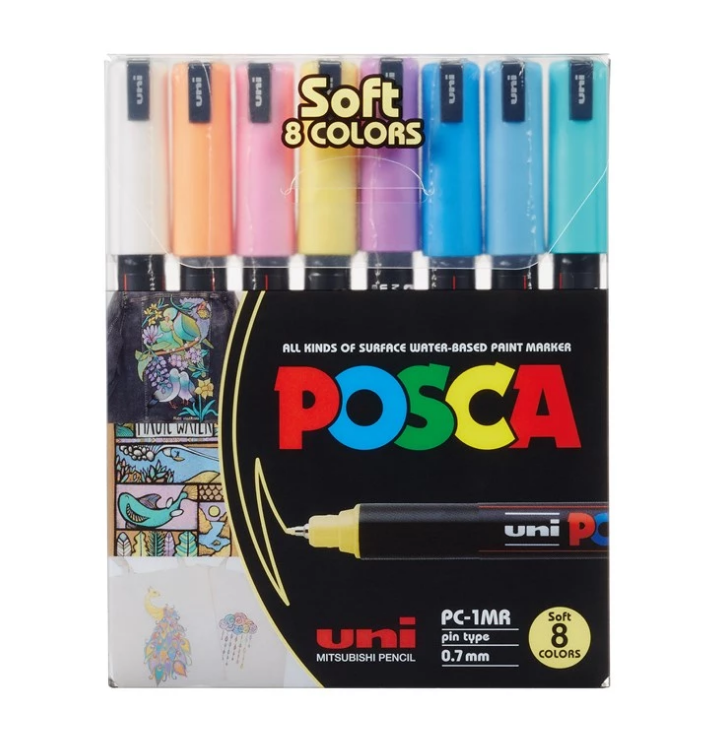 MARCADOR POSCA 1MR 0.7mm. PUNTA CONICA X8 COLORES (L298705)