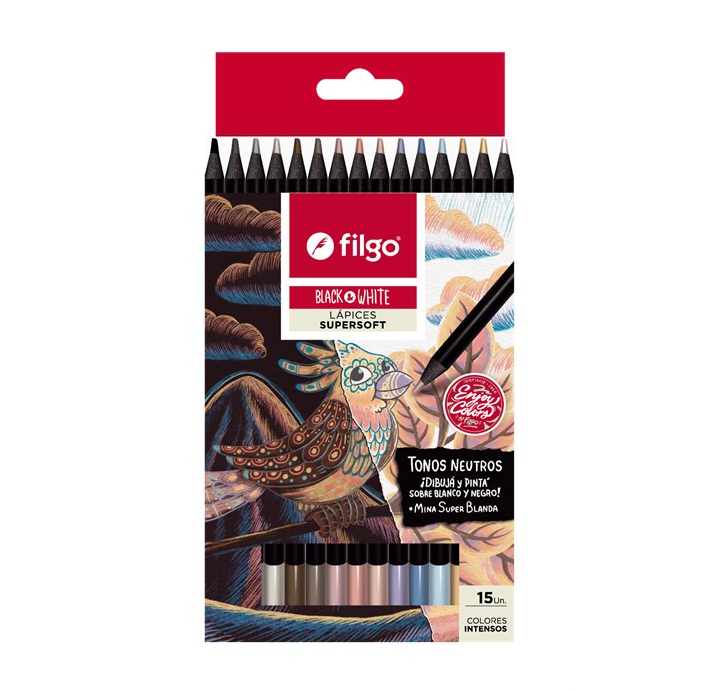 LAPIZ COLOR FILGO SUPERSOFT X15 COLORES NEUTROS (L36400)