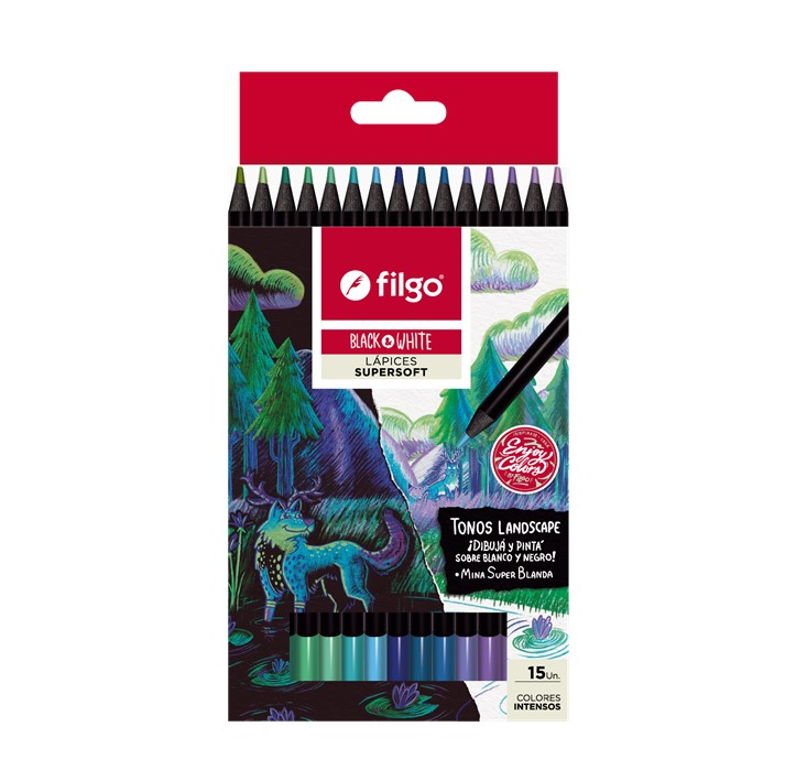 LAPIZ COLOR FILGO SUPERSOFT X15 COLORES FRIOS (L36420)