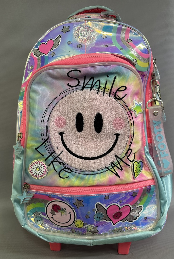 MOCHILA CARRO 18&quot; FOOTY  SMILE CON LUZ (L1470600)