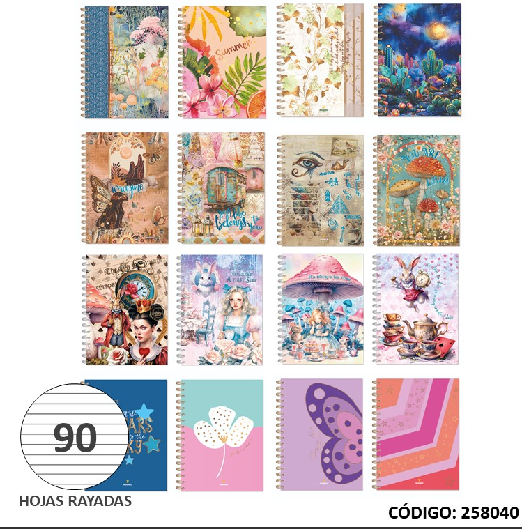 CUADERNO 16x21 NORPAC TAPA DURA RAYADO x 90hjs. (L258040)9