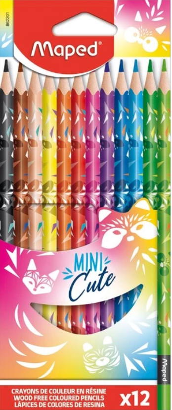 LAPICES DE COLOR MAPED MINI CUTE LARGOS x 12 (L151967)