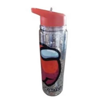 BOTELLA CON PICO GLITTER 500ml. AMONG US (R269000)