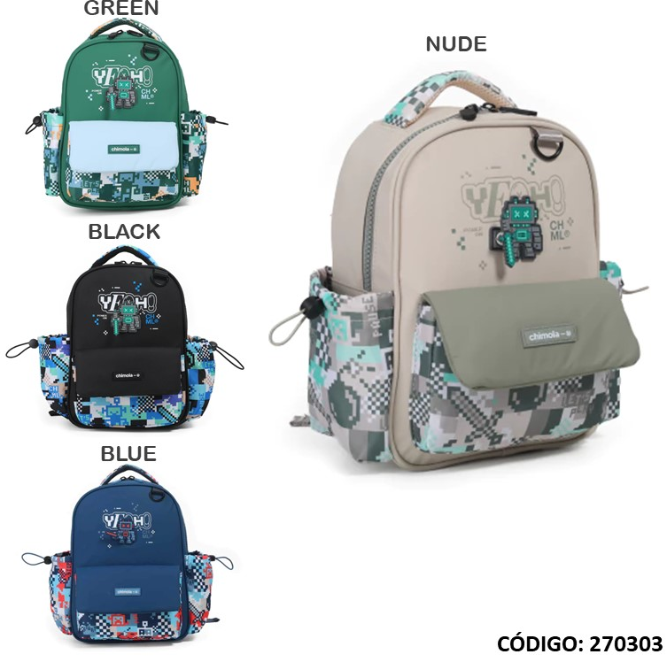 MOCHILA 12" CHIMOLA SPIN ROBOT ESPALDA (L270303)