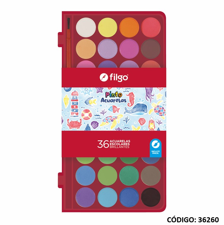 ACUARELA FILGO PINTO x 36 COLORES (L36260)