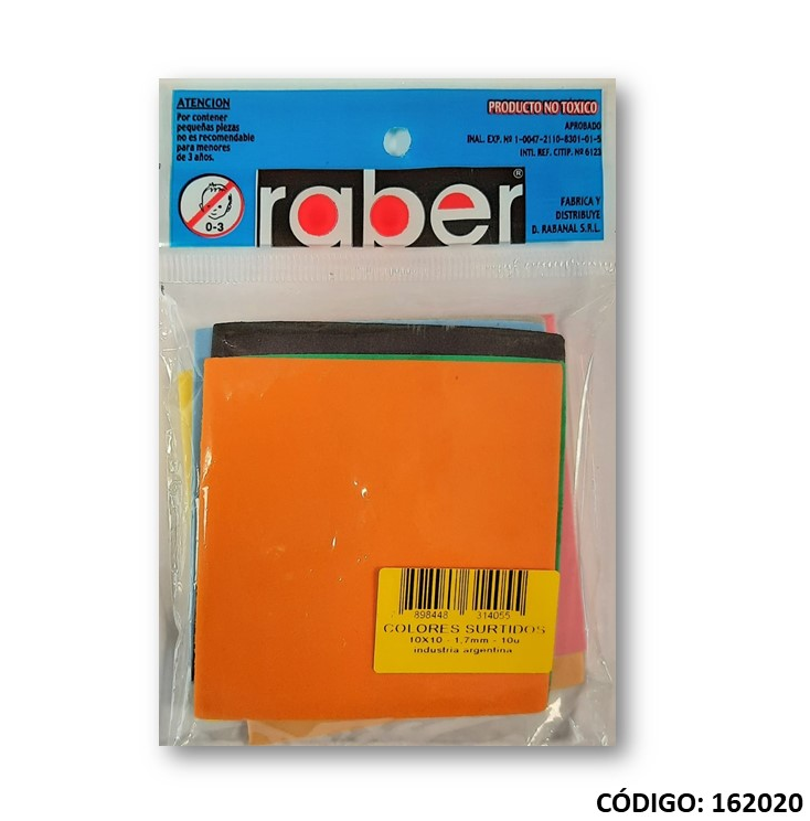 GOMA EVA LISA 10X10 X10 COLORES (L162020)