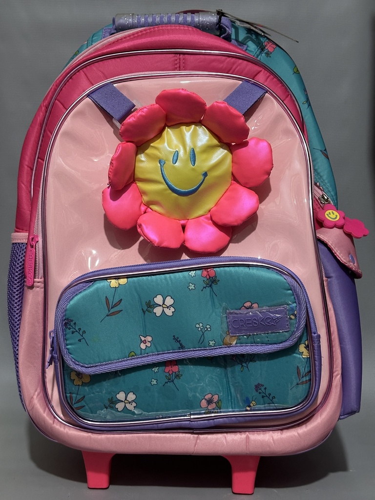 MOCHILA CARRO 18&quot; CRESKO FLOR (L25602)