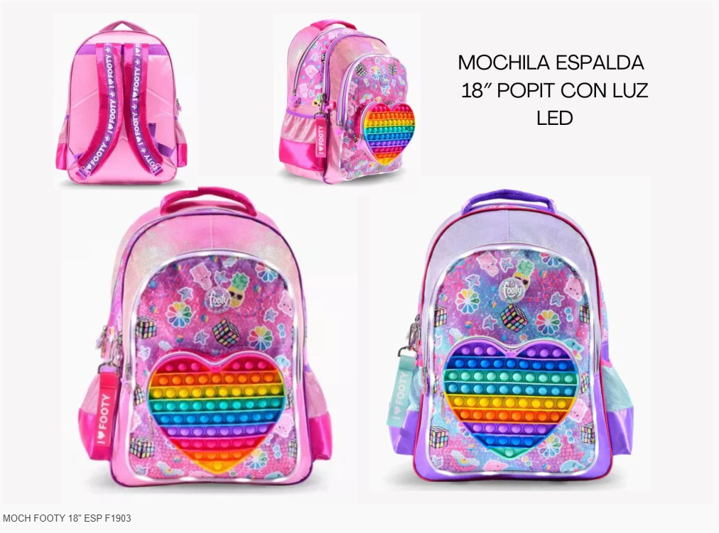MOCHILA 18&quot; FOOTY POP IT ESPALDA (L23753)