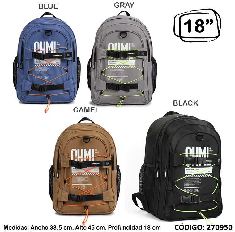 MOCHILA 18&quot; CHIMOLA IMPRESION ESPALDA (L2709500)