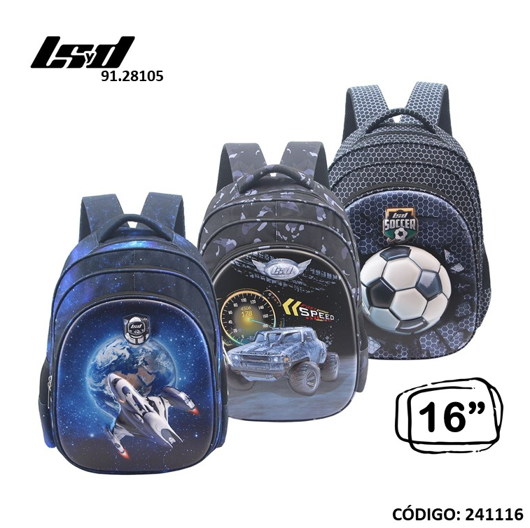 MOCHILA 16&quot; LSD  JARDIN ESPALDA (L241116)