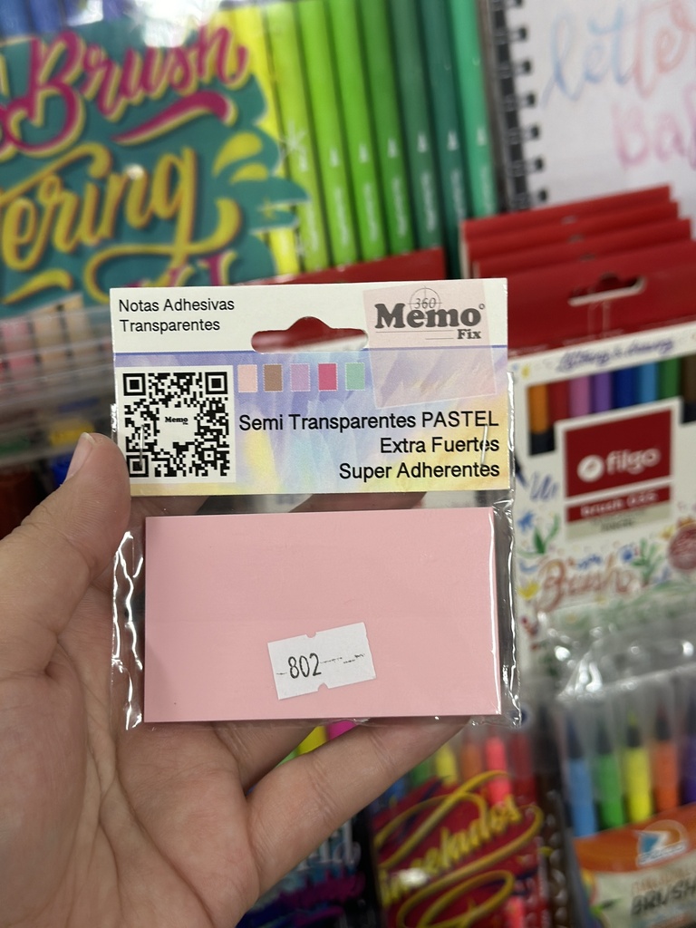 MEMO FIX TRANSPARENTE PASTEL x50hjs. (M802PTL)