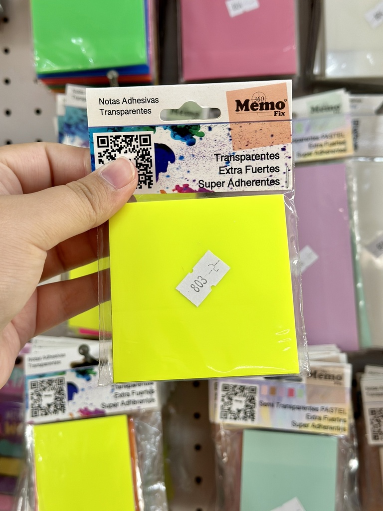 MEMO FIX TRANSPARENTE NEON 75X75 (M803MN)