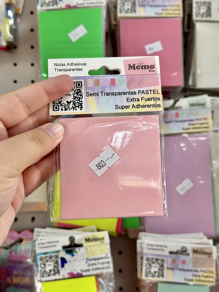 MEMO FIX TRANSPARENTE PASTEL 75x75 (M803MPTL)