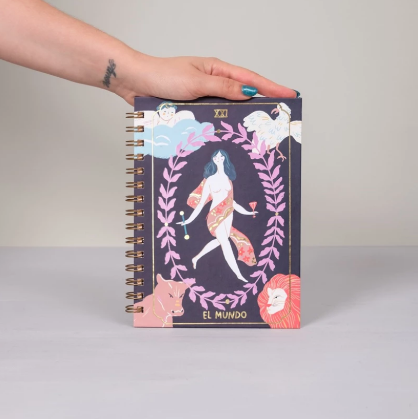 CUADERNO A5 FERA TAROT RAYADO 90gr. EL MUNDO (L5130)