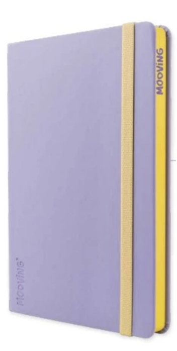 CUADERNO MOOVING NOTES A5 TAPA DURA RAYADO X96 hjs. CON ELASTICO (L231630)