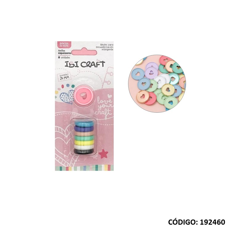 DISCOS IBI CRAFT PARA CUADERNO HOJAS REMOVIBLES 24mm. (L192460)