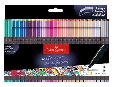 MICROFIBRA FABER CASTELL GRIP FINEPEN 0.4 MARKER X50 COLORES (L134729)