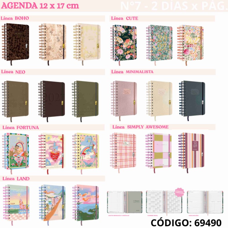 AGENDA 2027 FW N8 2 DIA POR PAGINA JOY CON DISCOS PERPETUA (L69490)