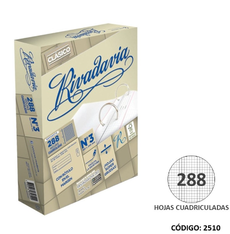 REPUESTO N3 RIVADAVIA S/BANDA CUADRICULADO x288hjs. (L2510)