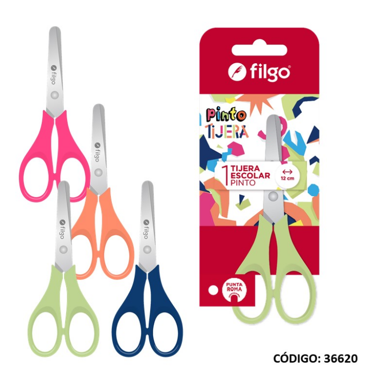 TIJERA FILGO ESCOLAR PINTO 13CM. 36620