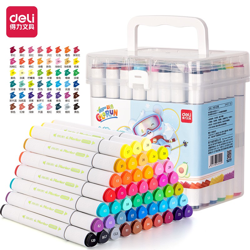 MARCADOR DELI DOBLE PUNTA AGUA X48 COLORES (L27704)