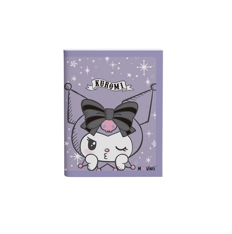 CUADERNO 16X25 MOOVING TAPA FLEXIBLE X48hjs. RAYADO KUROMI (L233805)