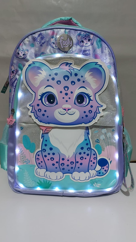MOCHILA 18&quot; FOOTY SWEEP LEOPARD CON LUZ ESPALDA (L27943)