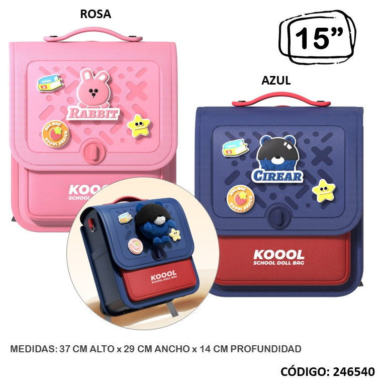 MOCHILA 15&quot; KOOL JARDIN GRANDE ESPALDA (L246540)