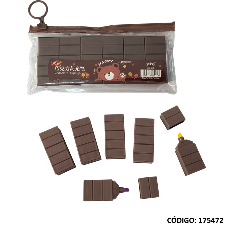 RESALTADOR MINI CHOCOLATE X6 COLORES (L175472)