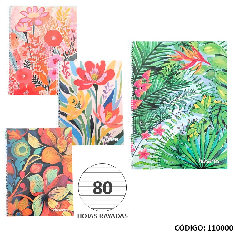 CUADERNO A4 HUSARES RAYADO X80hjs. (L110000)