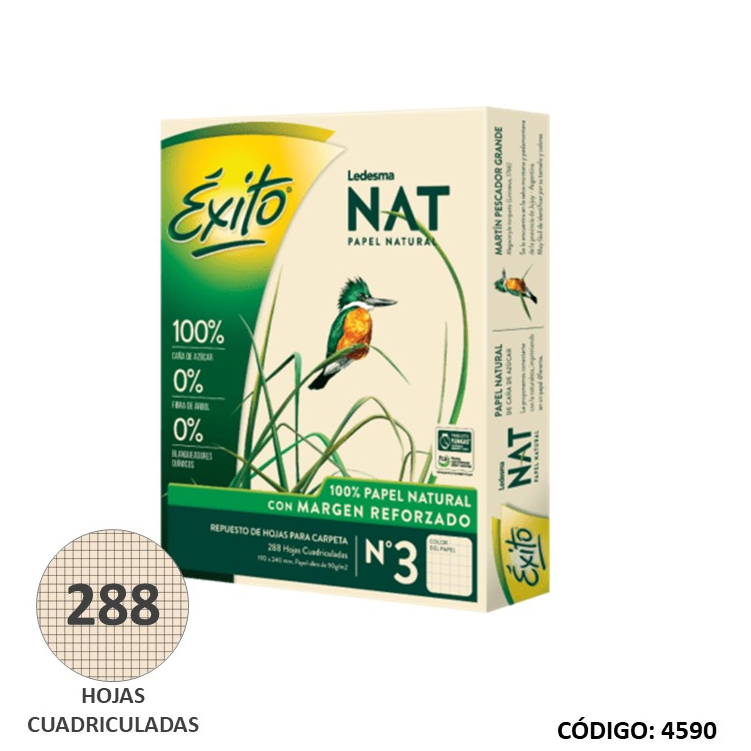 REPUESTO N3 EXITO NAT M/R CUADRICULADO x288hjs. (L4590)