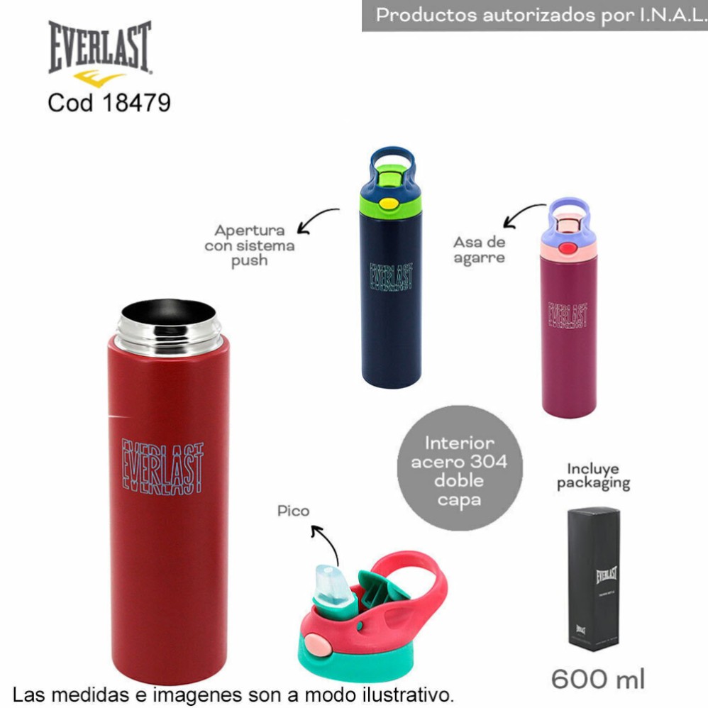 BOTELLA EVERLAST 60ml. ACERO (R30423)