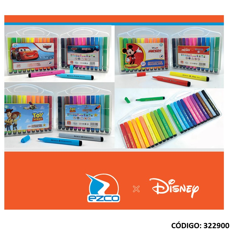 MARCADOR EZCO TRIANGULARES X24 COLORES (L322900)