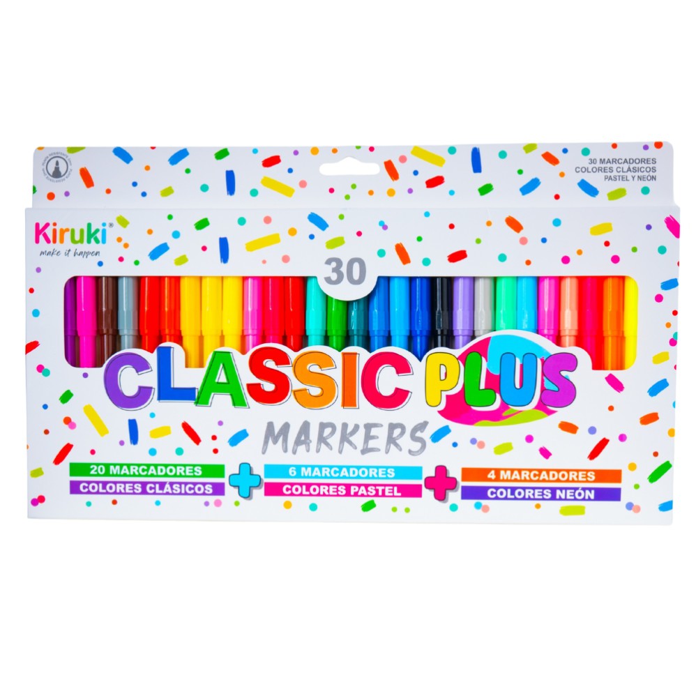 MARCADOR KIRUKI ESCOLAR X30 COLORES (L31726)