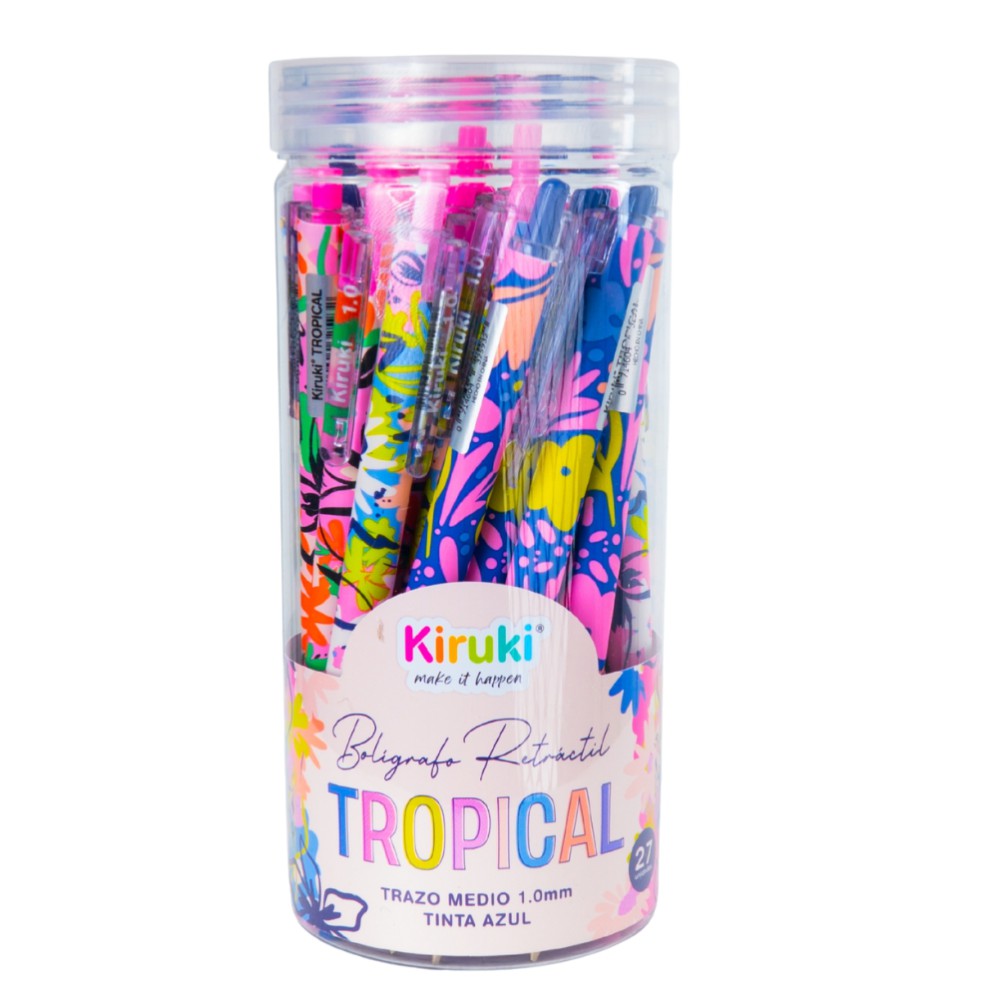 BOLIGRAFO KIRUKI TROPICAL TINTA AZUL (L31930)