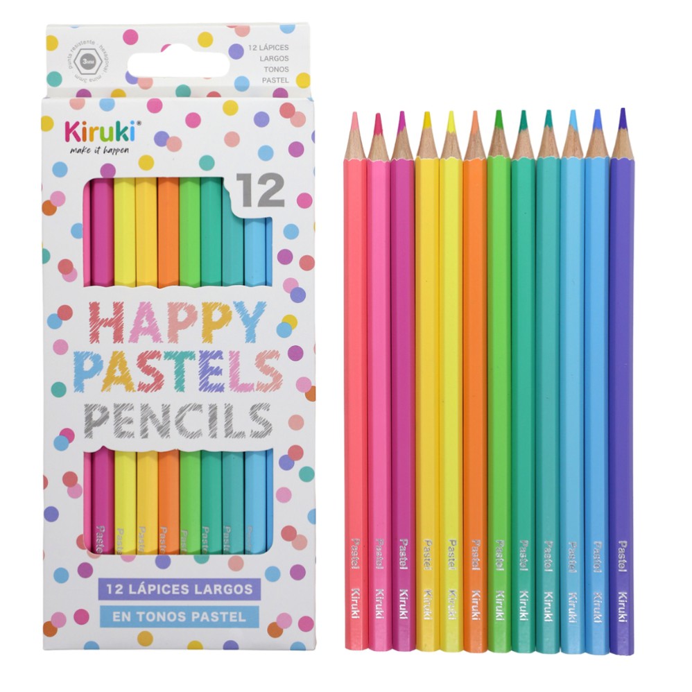 LAPIZ DE COLOR KIRUKI PASTEL X12 COLORES (L279830)