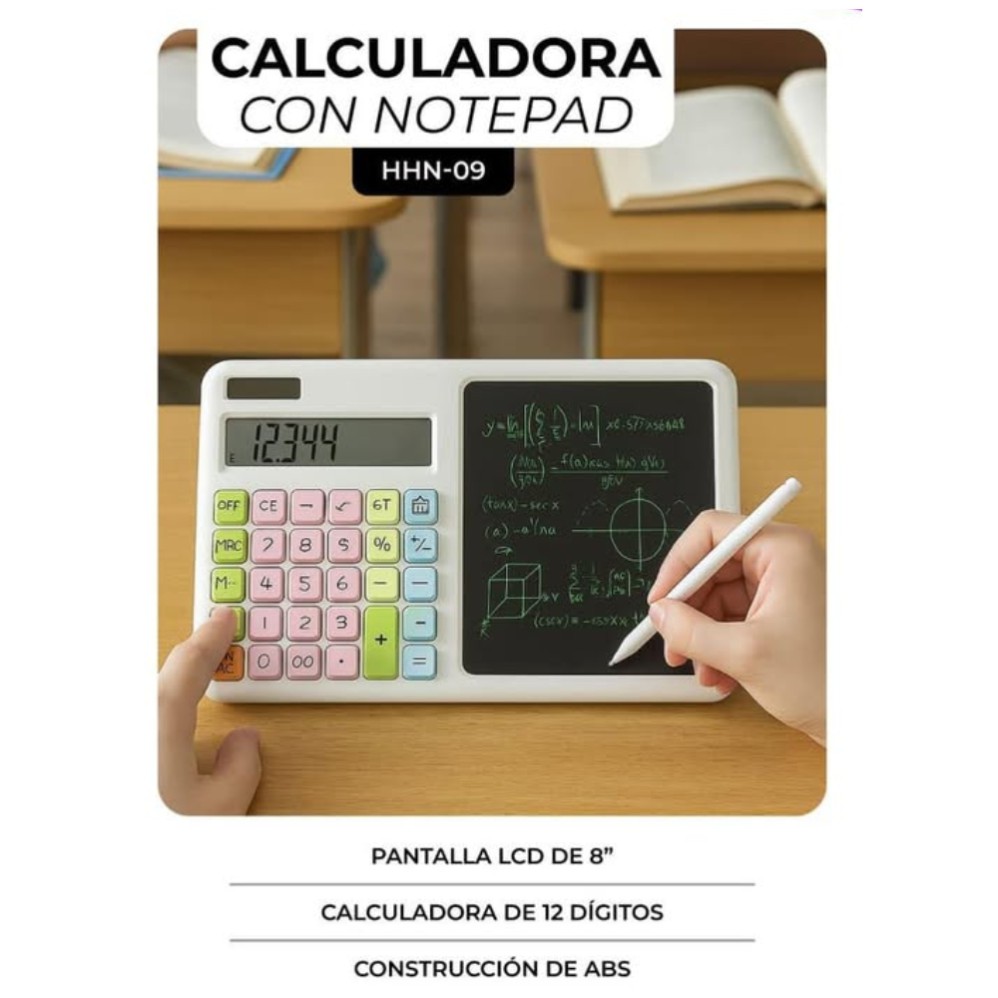 CALCULADORA CYB NOTEPAD HHN-09 CON PIZARRA LCD (L32712)