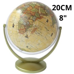 GLOBO TERRAQUEO 20cm. ANTIGUO BASE PLASTICA (L32796)
