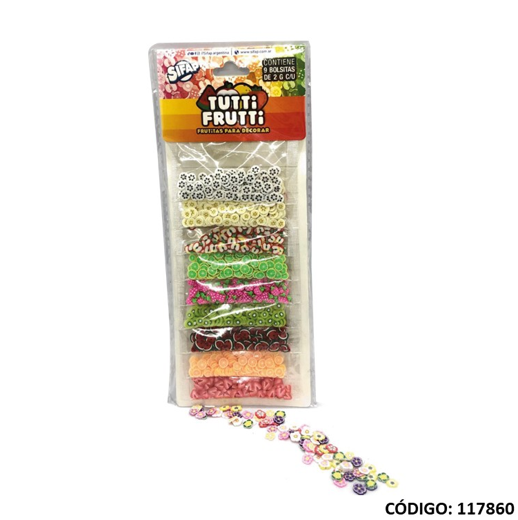 BRILLANTINA SIFAP CON FORMAS TUTTI FRUTTI X9 UNIDADES  (L117860)