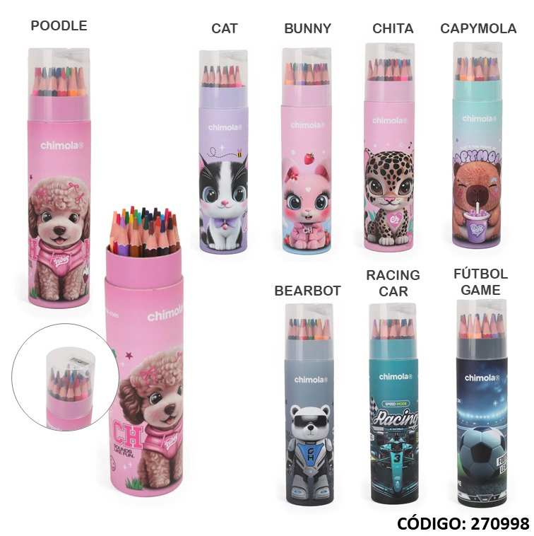 LAPIZ COLOR CHIMOLA KIDS FANTASIA X24 COLORES (L270998)