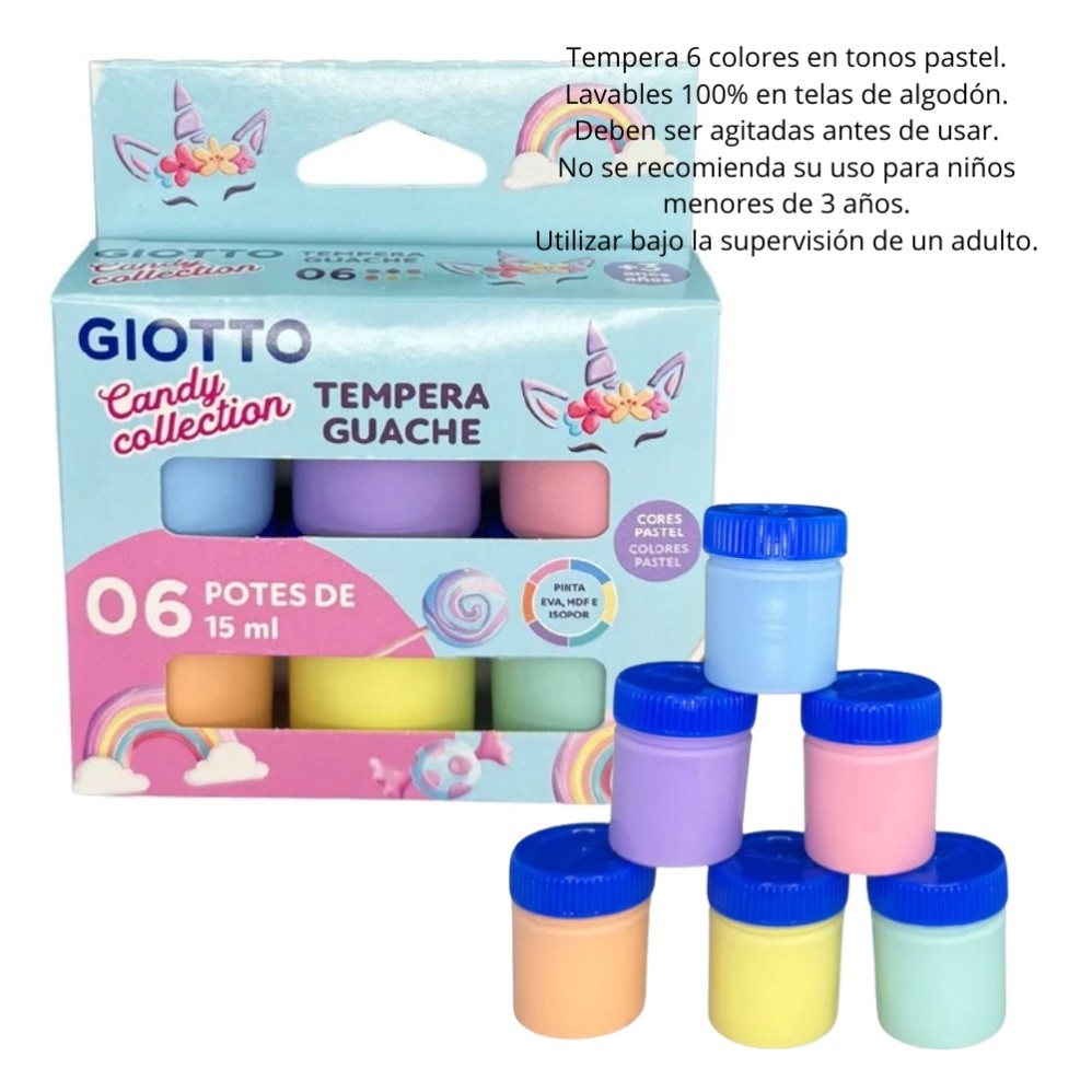 TEMPERA GIOTTO CANDY X6 COLORES (L33404)