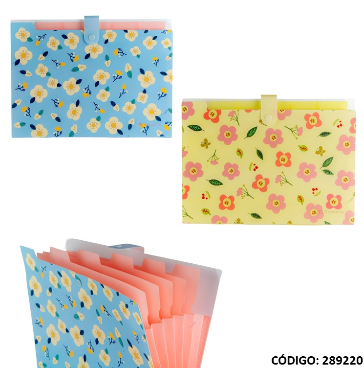 CLASIFICADOR A4 PAMPIK 6 DIVISIONES CON BOTON (L289220)