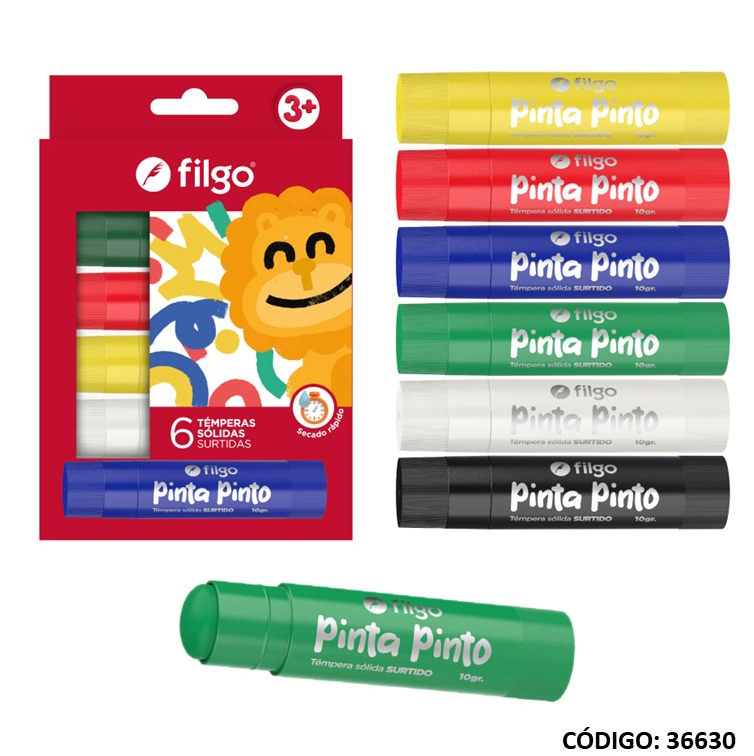 TEMPERA SOLIDA FILGO X6 COLORES CLASICOS (L36630)