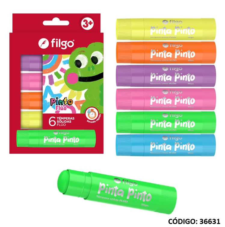 TEMPERA SOLIDA FILGO X6 COLORES FLUO (L36631)